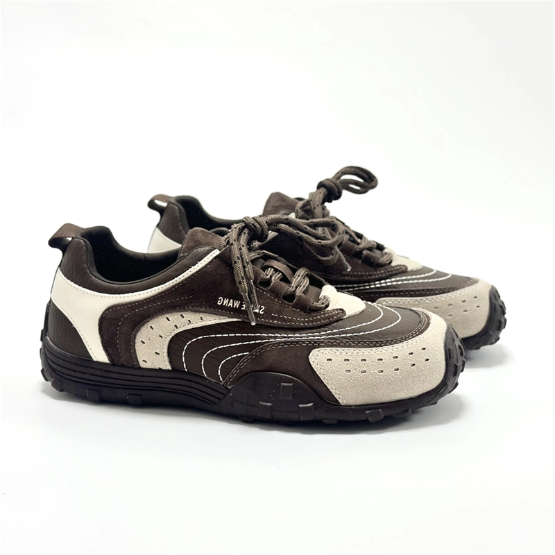 网面拼色德训鞋厚底内增高阿甘鞋