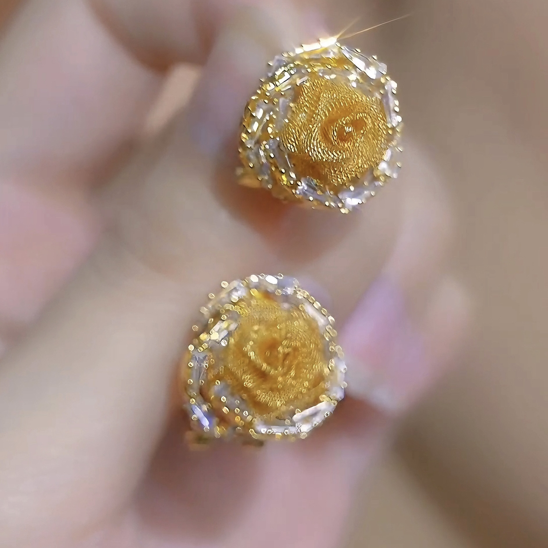 轻奢网纱玫瑰花耳钉女小众