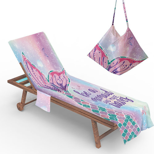 美人鱼款沙滩椅套躺椅罩毛巾
