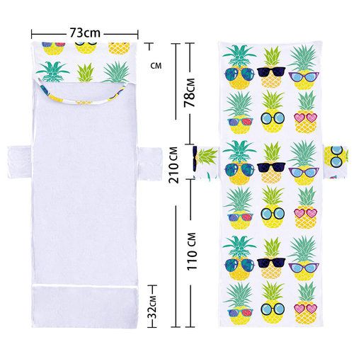 热带水果款沙滩椅套 酒店别墅躺椅罩毛巾包 海边海边沙滩巾椅套25