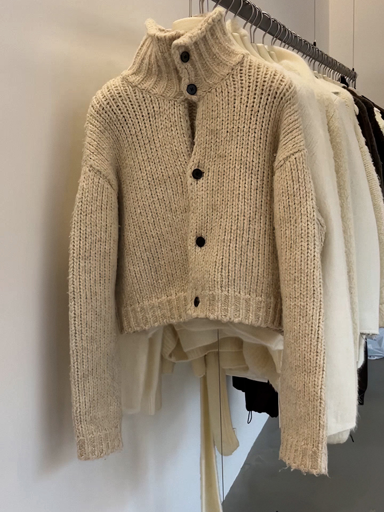 thumbnail for Korean Dongdaemun High-End Elegant Casual Sweater Jacket for Women, Autumn 2025 New Versatile Slimming Top