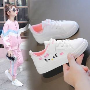 春秋季 百搭 2024新款 中大童小白鞋 韓版 小學(xué)生兒童板鞋 女童鞋 運(yùn)動(dòng)鞋