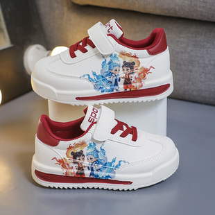 哪吒敖丙儿童卡通运动鞋2025春秋新款小白鞋软底小童魔童防滑休闲