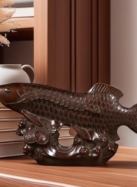 纯铜金龙鱼摆件年年有鱼聚宝盆