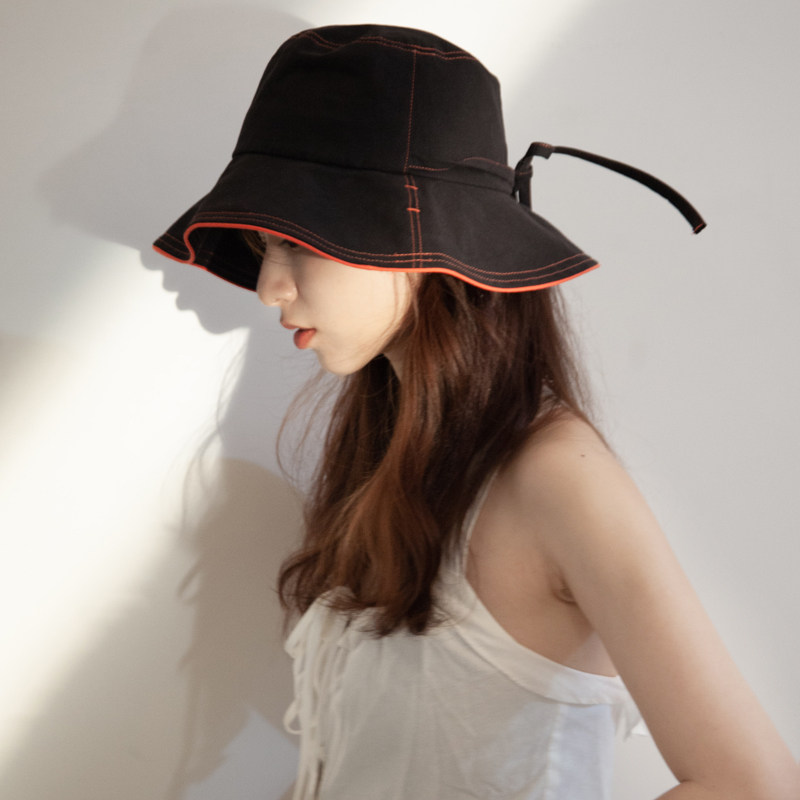 LIEVSI TOM 양산 선택 여성용 여름 큰 챙 어부 모자 시리즈 단색 다용도 묶음 및 방풍 가능