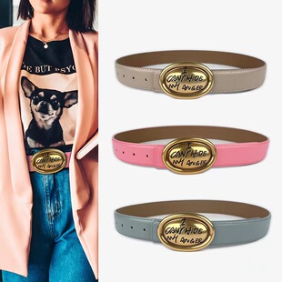 带黑色皮带 饰大衣裙子牛仔裤 高级感真皮腰带女简约百搭秋冬女款 装