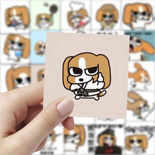 177张比格多栋搞笑表情包贴纸卡通趣味创意手机手账装饰贴画防水