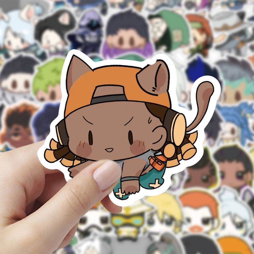 新款瓦罗兰特Q版周边创意卡通手账行李箱可爱笔记本装饰贴画防水