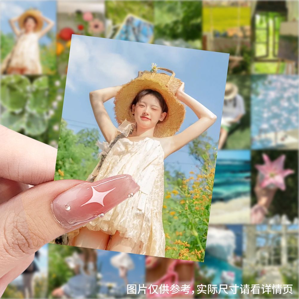夏日风景贴纸治愈清凉夏天图片ins风小清新壁纸diy手机冰箱笔记本