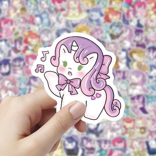 206张Q版 饰笔记本手机手账diy防水贴画 小马宝莉贴纸ins可爱卡通装