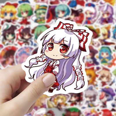 120张Q版东方project卡通人物儿童玩具贴纸装饰手机壳行李箱贴画