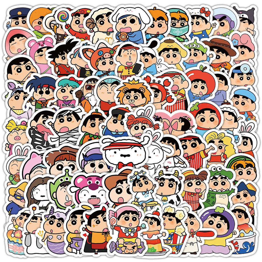 100张蜡笔小新合集贴纸可爱防水