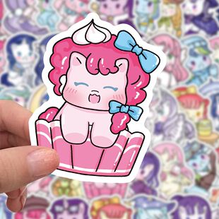 102张小马宝莉贴纸卡通可爱手机壳装饰高颜值手账diy防水儿童贴画