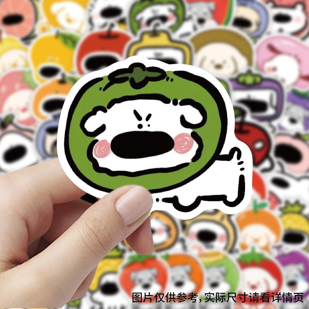 爆款水果小狗贴纸可爱创意可爱ins装饰手机水杯笔记本diy防水贴画图片