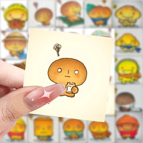 新款烤焦面包可爱表情包贴纸趣味呆萌桌面手机手账装饰贴画防水