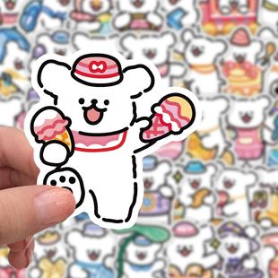 104张线条小狗贴纸周边爆款 饰手机壳杯子防水贴画 卡通可爱手账装