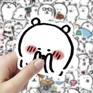 120贴自嘲熊贴纸可爱呆萌创意ins装 饰手机壳手稿本桌面diy防水贴