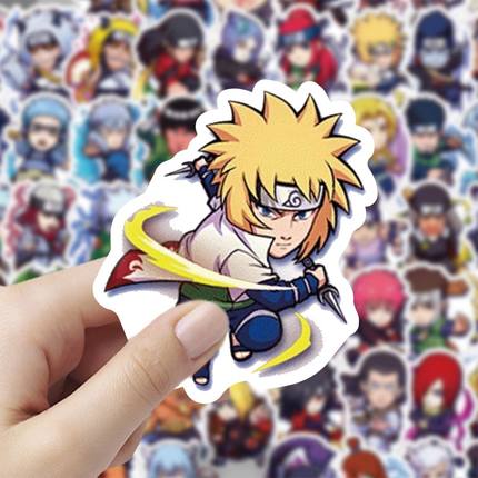 60张火影忍者贴纸动漫周边Q版人物装饰手机壳笔记本电脑防水贴画