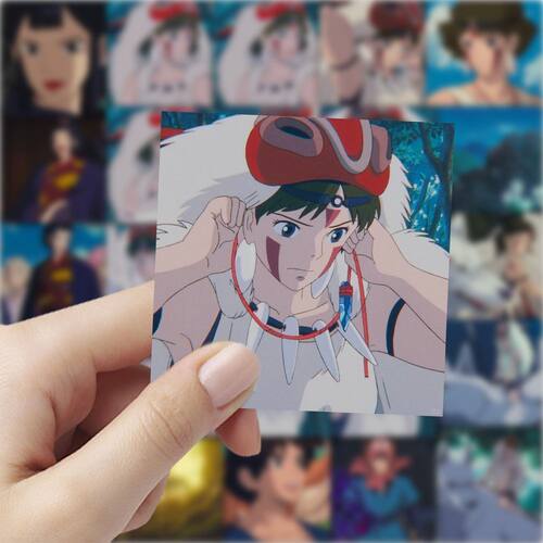 177张幽灵公主贴纸卡通二次元动漫周边桌面手机手账装饰贴画防水