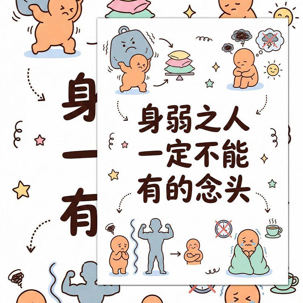 24张身弱之人念头贴纸远离负能量的磁场拒绝内耗健康生活养生知识