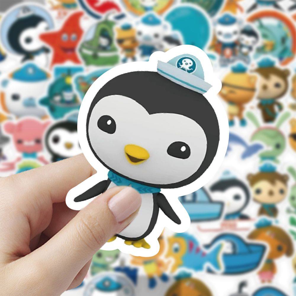 60张海底小纵队贴纸高颜值可爱卡通装饰手机壳笔记本防水贴画diy