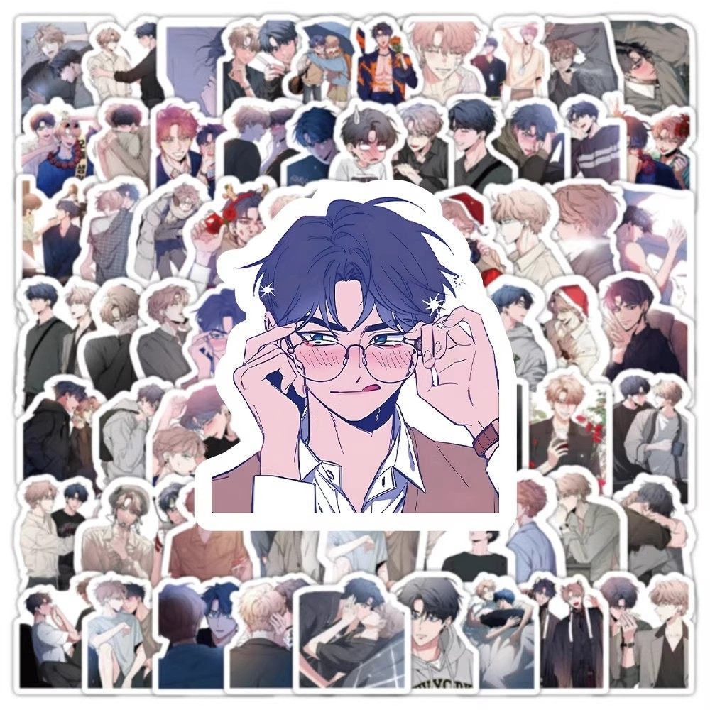 200张素描贴纸逸景周彬韩国漫画二次元人物周边创意装饰防水贴画