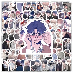 200张素描贴纸逸景周彬韩国漫画二次元人物周边创意装饰防水贴画