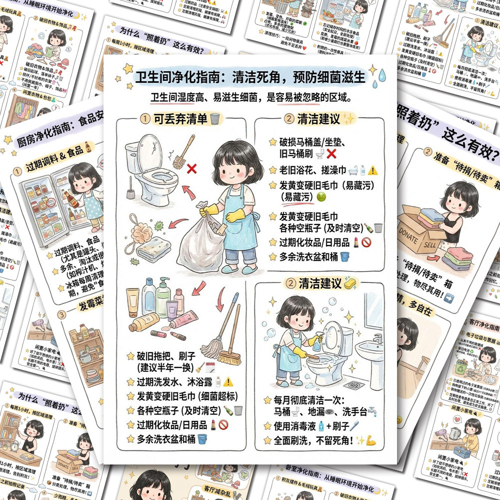 整理收纳贴纸全屋整理家务清单技巧空间规划生活小妙招创意贴画纸