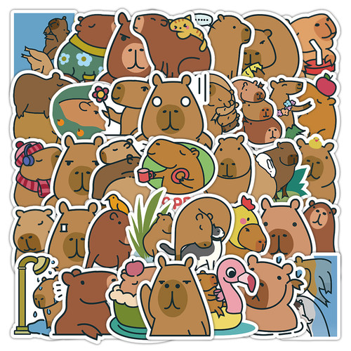 可爱卡皮巴拉水豚贴纸防水120张