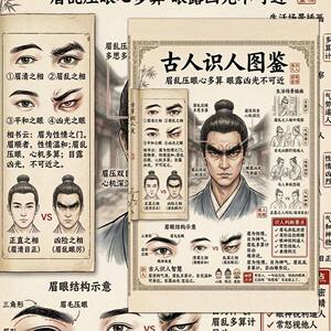 32张古人识人术贴纸图鉴智慧看人识人技巧国学经典传统文化科普