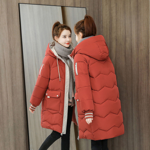 Actual shooting of 2021 winter new down jacket women's Korean loose jacket winter small fresh medium and long cotton padded jacket