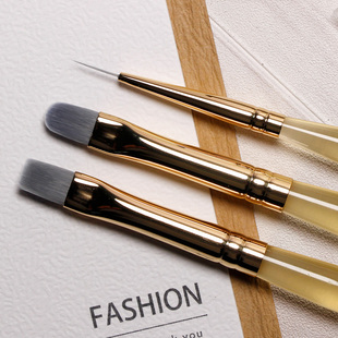 日式美甲笔刷套装常用平头圆头拉线笔光疗彩绘笔指甲刷美甲工具