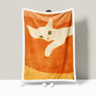 毯子床上学生宿舍单人定制秋冬双层羊羔绒空调盖毯ins风插画毛毯