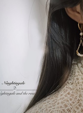 原创天然珍珠银镀金法式复古镀金