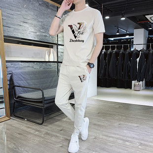 2024新款 韩版 套装 男T两件套装 夏季 短袖 男士 子潮流时尚 休闲运动裤