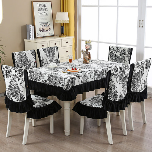 黑白搭配24年餐椅垫雪尼尔