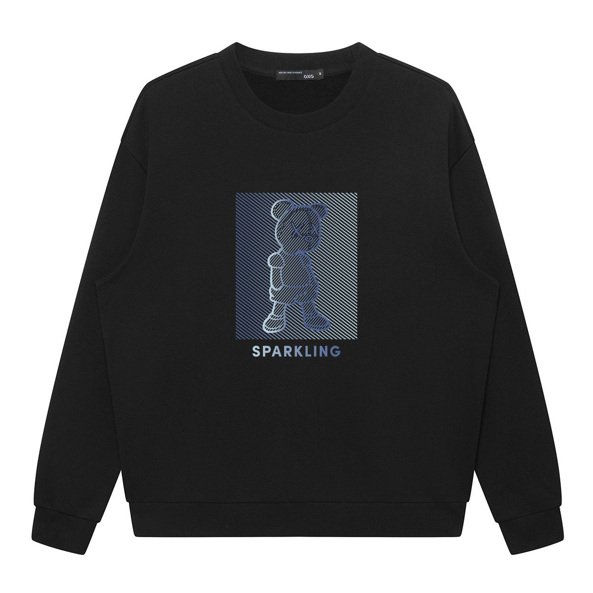 gxg 创意小熊印花春季简约字母款男士百搭圆领卫衣ghd1310815h