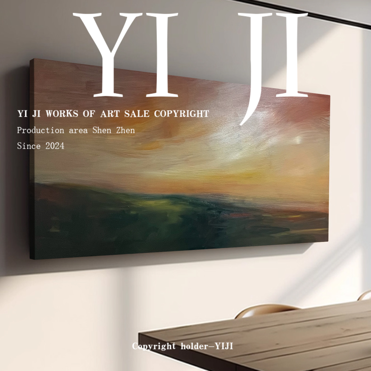 YJ.ART原创手绘《穹流烬影》现代抽象装饰画书房立体抽象肌理油画图片