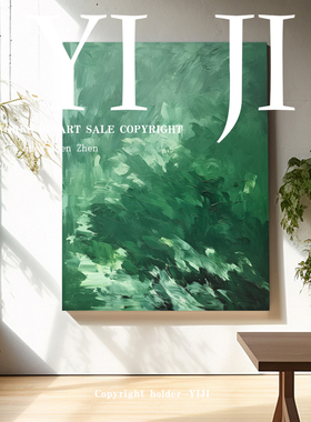 YJ.ART原创手绘《幽逸》侘寂风主卧背景装饰画设计师艺术肌理油画