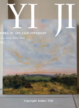 YJ.ART原创手绘《田园聚福》现代田园风抽象系餐厅艺术书房挂画