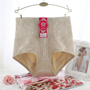 培尔迷高腰收腹裤女夏薄款黑无痕塑身裤高腰内裤纯棉3067收腹提臀