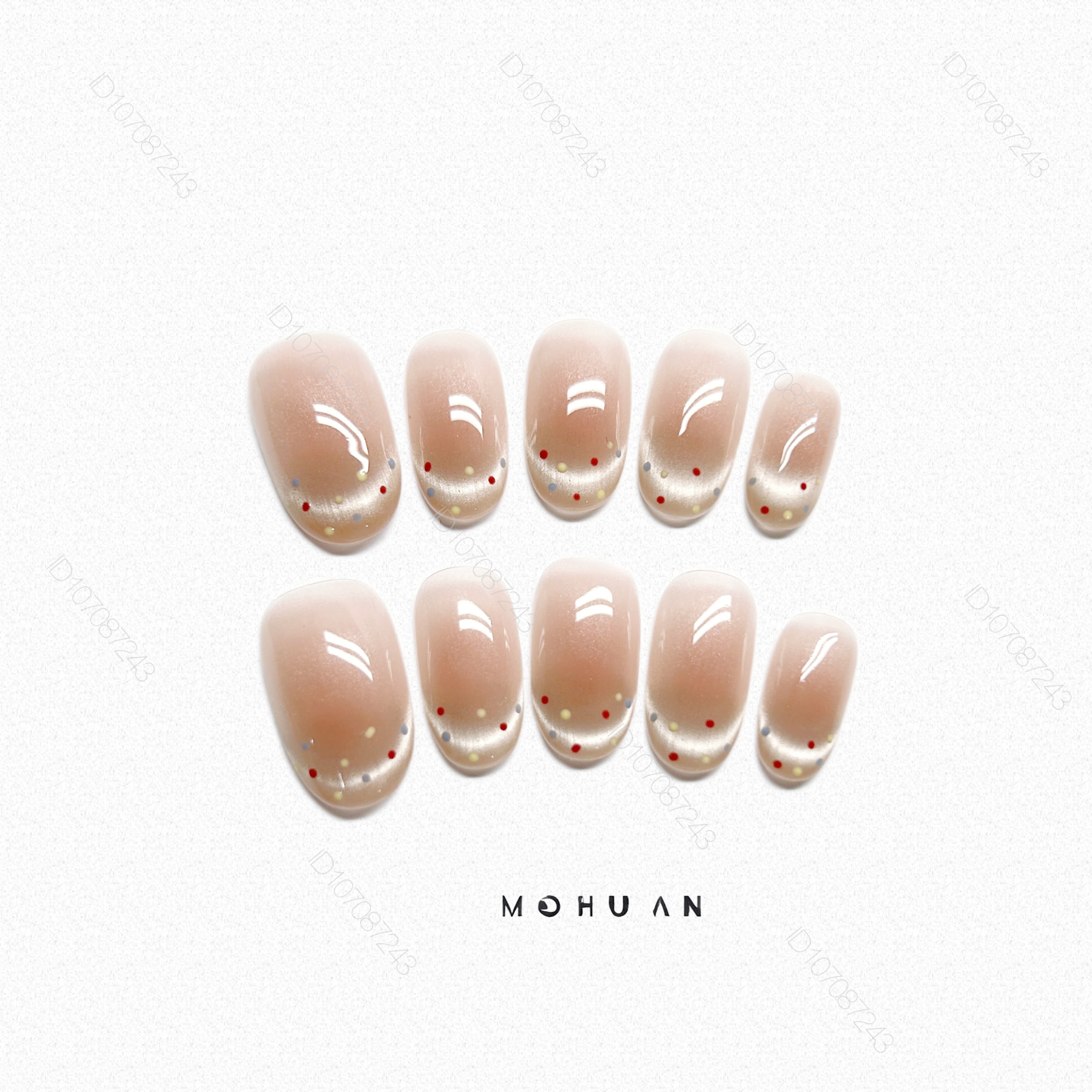 纯手工穿戴甲片2026新款夏短款波点猫眼美甲贴片高级感显白百搭