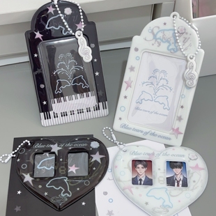 ins风梦幻海豚三寸卡套爱心cp小卡展示挂件饭卡收纳可爱证件套