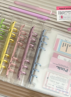 A6透明壳闪晶PVC活页壳手账本拍立得卡册3寸6寸咕卡本卡片收纳