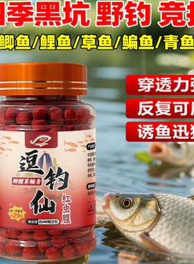 逗钓仙红虫腥野钓饵料爆护超强诱鱼鲫鲤草鱼饵黑坑通杀野钓鱼神器