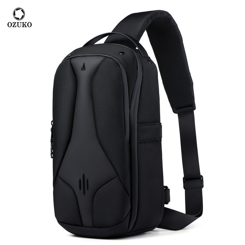 ozuko健能新款潮流男士胸包时尚休闲男士单肩包斜挎包男款高级感