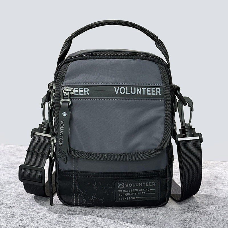 Volunteer时尚男士单肩包新款斜挎包春季户外牛津布男包手提小包