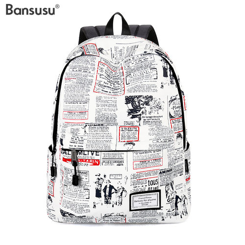 Bansusu欧美潮流双肩包女夏旅行包大容量背包学生书包中性防泼水