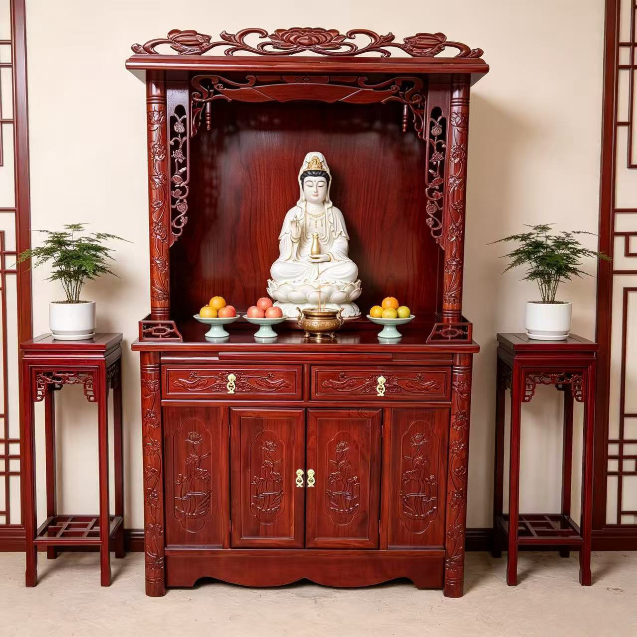 老榆木佛龛立柜实木供桌家用神台神龛柜佛柜供奉桌观音柜供佛桌子