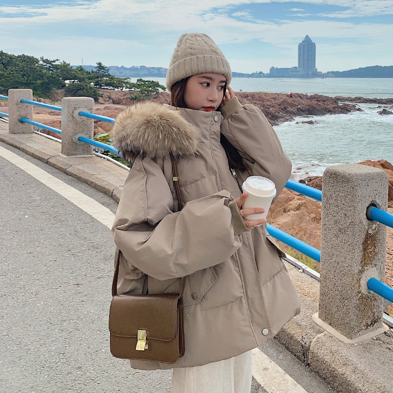 羽绒棉服女2025年新款冬季韩版宽松学生加绒加厚棉袄短款面包服潮